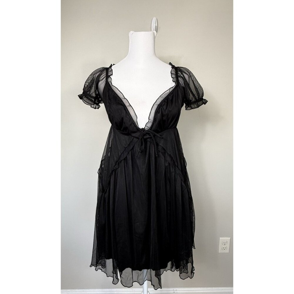 Urban Outfitters Dress Sammy Mesh Mini Dress Sheer Sexy Whimsigoth Romantic NWT - Picture 2 of 12